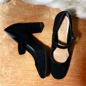 Franco Sarto Imperial Black Velvet Mary Jane Heels